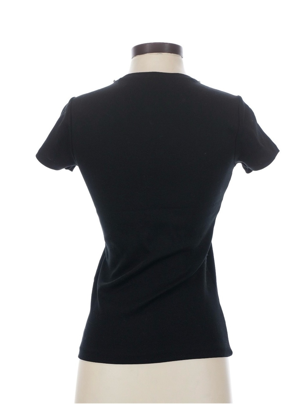 Polo Ralph Lauren Black T Shirt Beaded Rhinestone Embellished Formal Blouse Top - Picture 2 of 4
